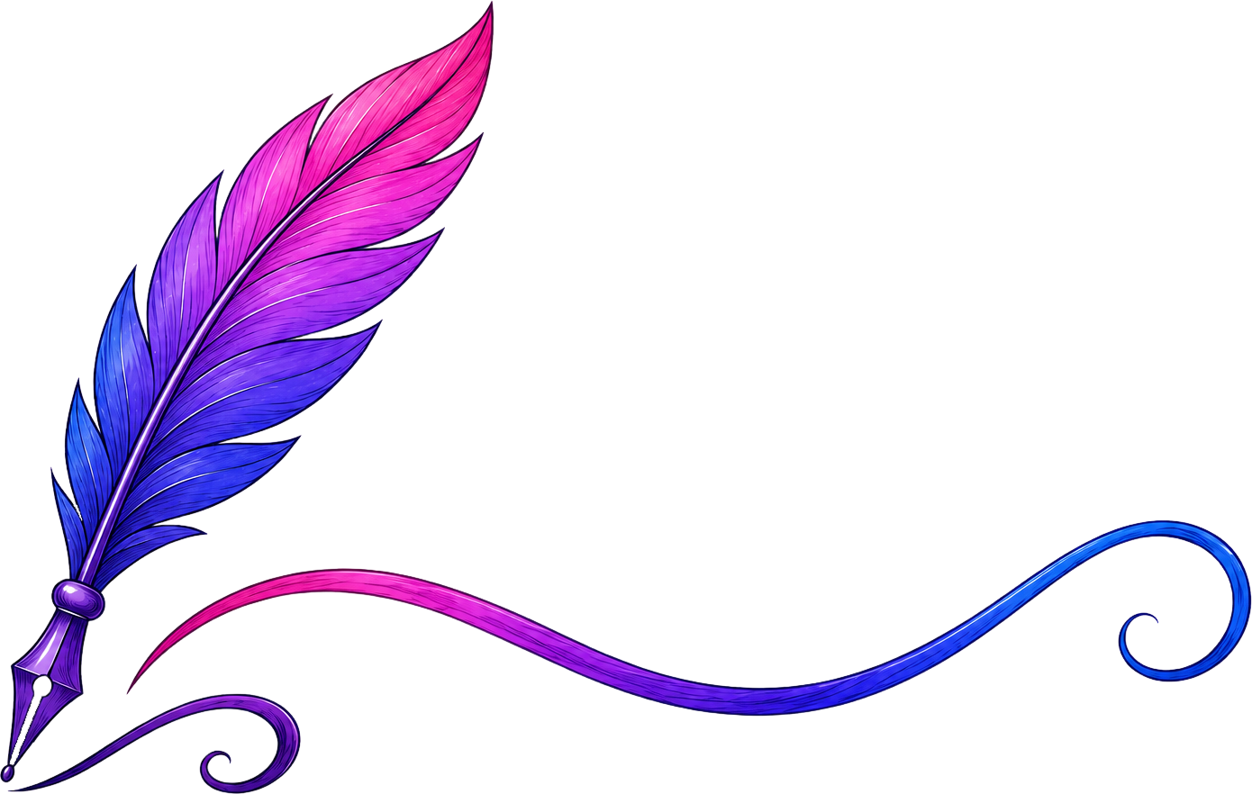 Colorful feather quill